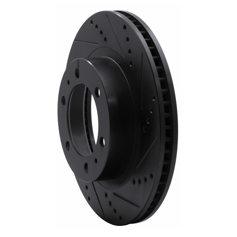 Toyota Tacoma Brake Rotor (1) - Front Right - R1 Concepts - Drilled & Slotted - Black - `03-`23